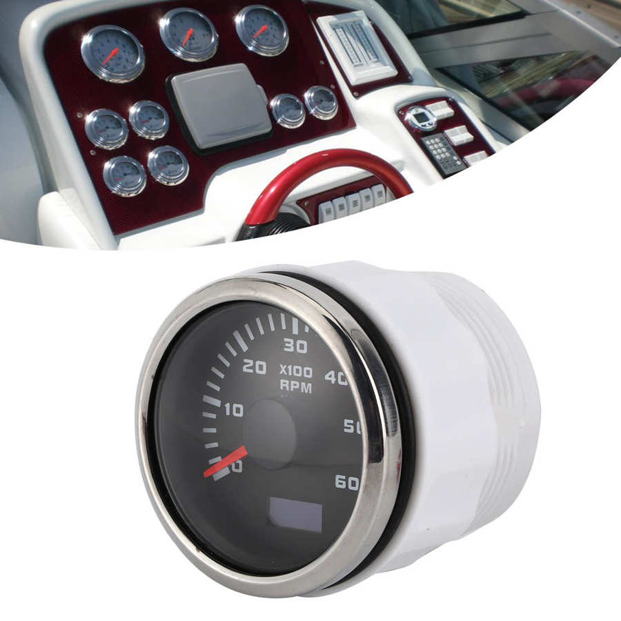 tachometer inductive auto parts 52mm/2in 6000RPM Tachometer LCD for Auto Outboard Engine Construction Machinery Motorcycle