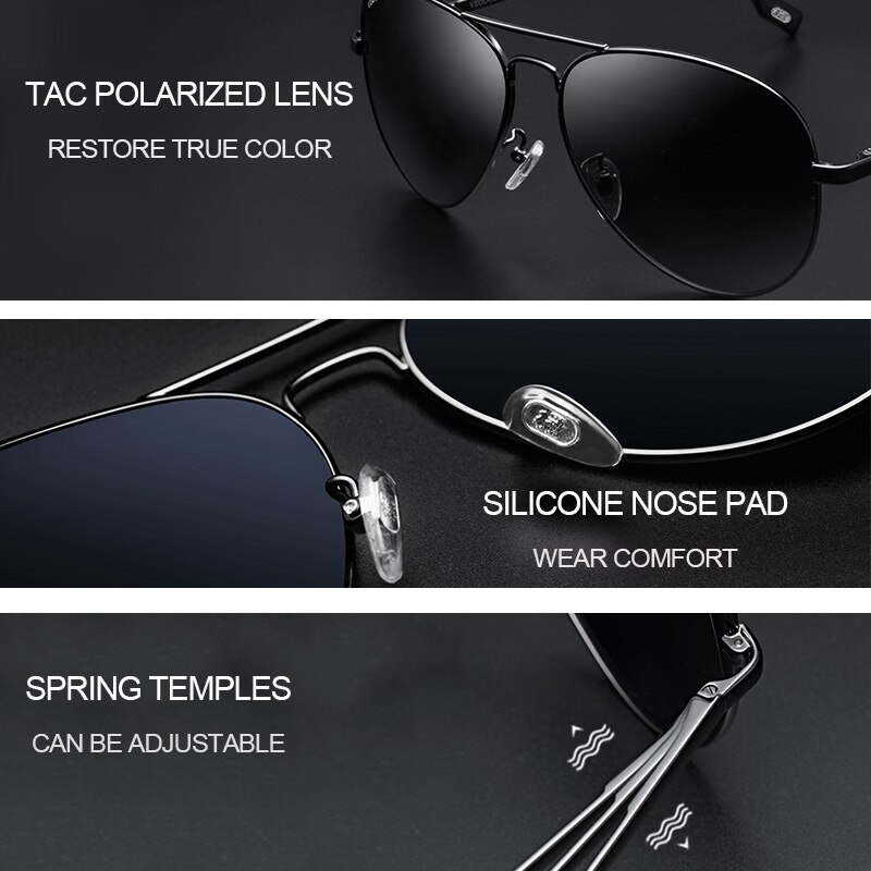 VEGOOS klasyczne lotnicze okulary przeciwsłoneczne mężczyźni spolaryzowane ochrona UV400 metalowa rama wiosna pilot jazda samochodem łowienie ryb okulary #3025M