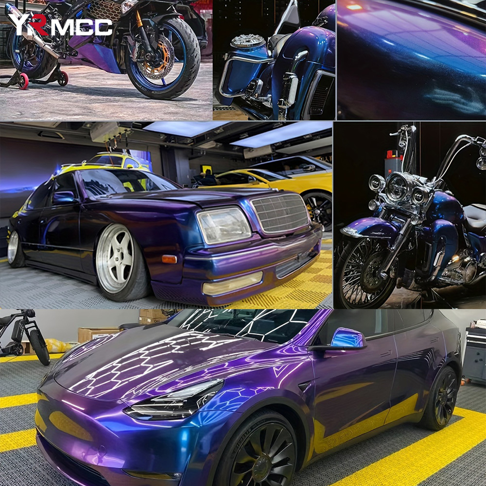 Película de vinilo camaleón para coche, pegatinas impermeables que cambian de Color, película modificada, calcomanía resistente a los arañazos, accesorios para automóviles y motocicletas