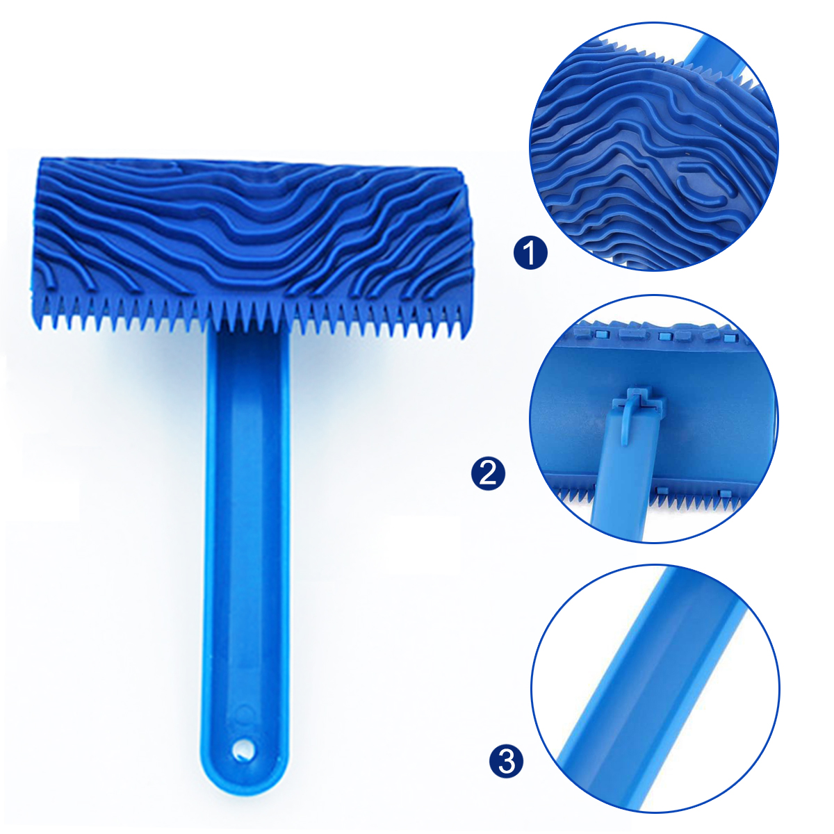 Rubber Hout Korrelen Patroon Muur Schilderen Decoratie DIY Tool Blue 15.5CM x 10CM herbruikbare Gebruiken om versieren elk oppervlak