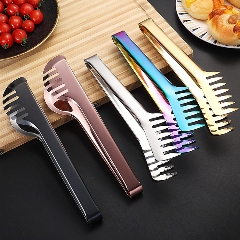 Pinzas para comida de cocina, peine de Color de acero inoxidable, Clip para comida, utensilios de cocina antiadherentes, abrazadera para Buffet de carne y ensalada, accesorios para el hogar