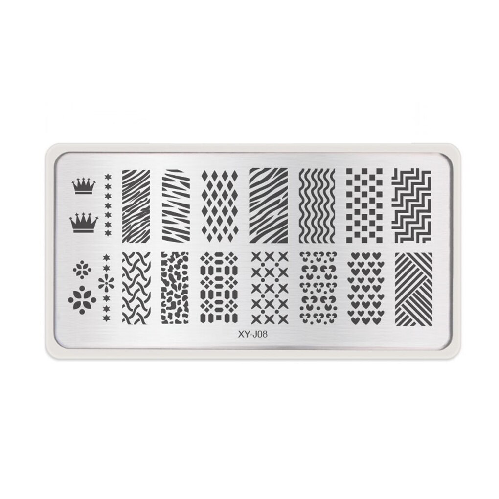 Pochoirs à ongles en , 1 pièce, modèles de tampons pour vernis à ongles en Gel, plaque d'image de manucure: 8