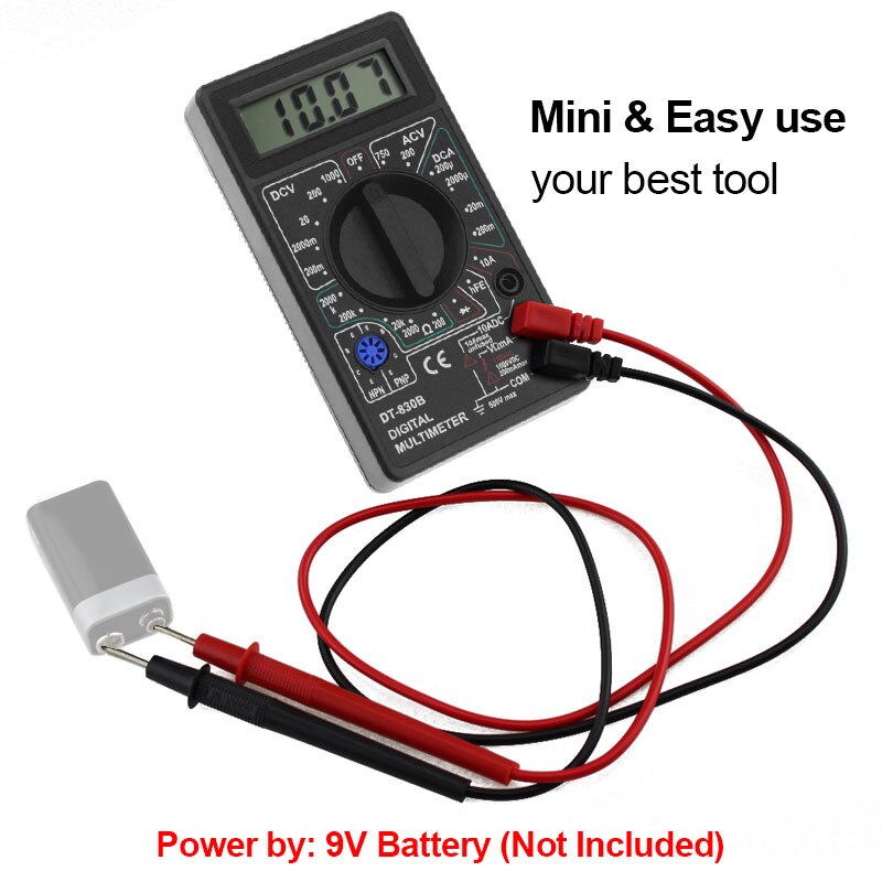 DT-830B Digital Multimeter Voltmeter Ohmmeter Ammeter Handheld Tester Meter Overload Protection With Probe Miernik Elektryczny