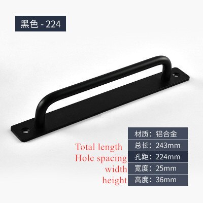 Aluminum Alloy Sliding Door Handle Balcony Window Cabinet Door Handle Bedroom Kitchen Black Gold Silver Furniture Hardware: D