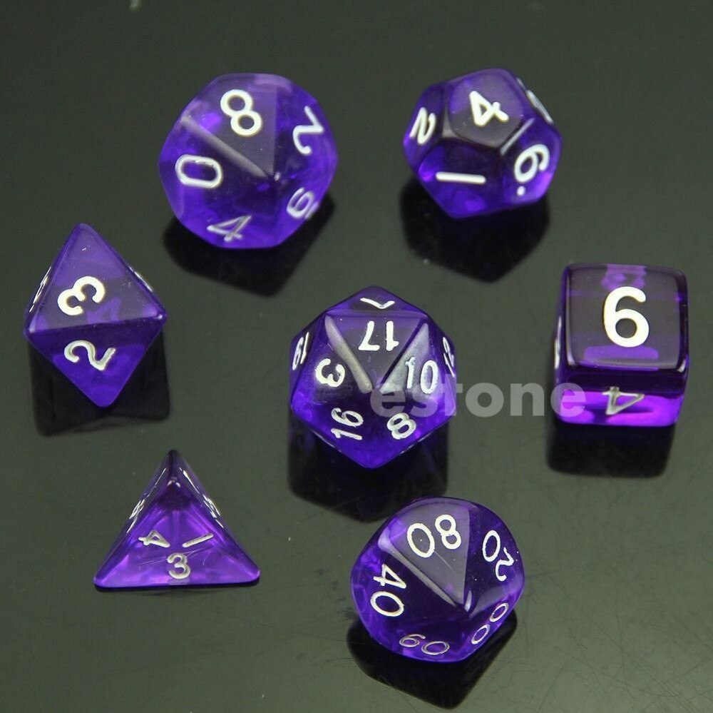 Dice Toys 1 set of 7 sided dice D4 D6 D8 D10 D12 D20 for RPG D&D Poly Dice Board Game