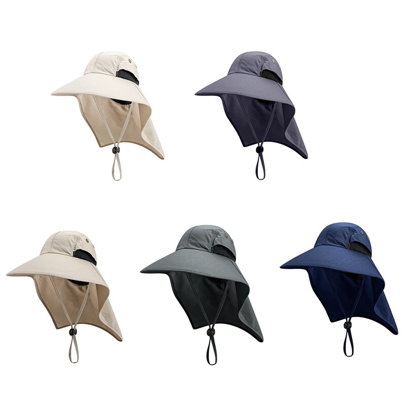 Outdoor UV Protection Flap Cap Wide Brim Water Resistant Lightweight Neck Cover Sun Hat Camping Fishing Accessories