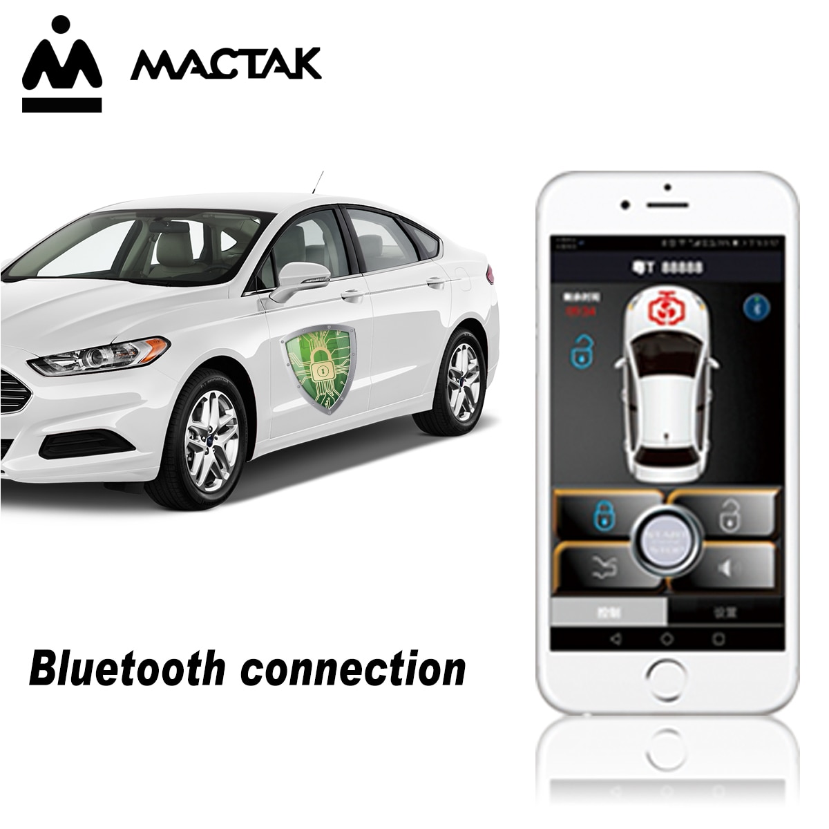 Universal PKE Smart Key Smartphone Remote Start Stop Control Car Alarm Security Button With Android /IOS Passive Keyless Entry