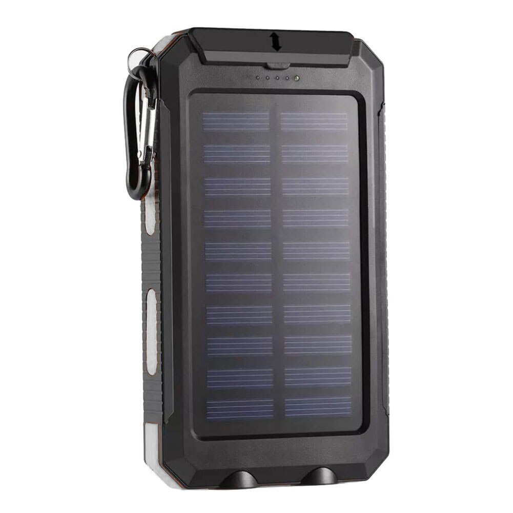 1.5W 5V 2.1A 1A Waterproof LED Light Dual USB DIY Solar Power Bank Case Kits Battery Charger External Box Flashlight Plastic: white