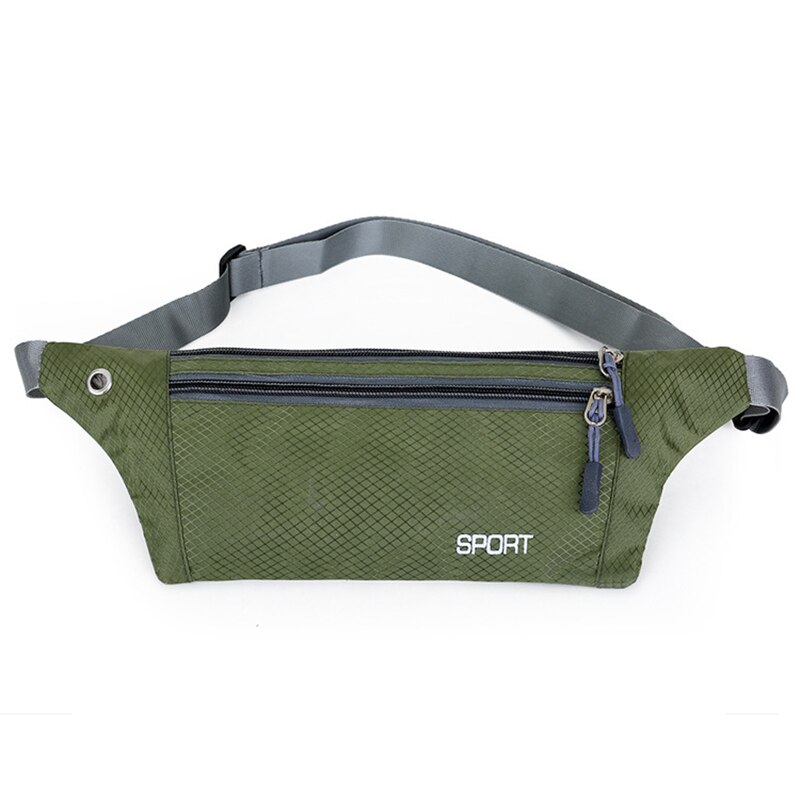 Fanny Pack Bum sac femmes hommes taille mince sac pour voyage étanche avec trou pour écouteurs: armygreen