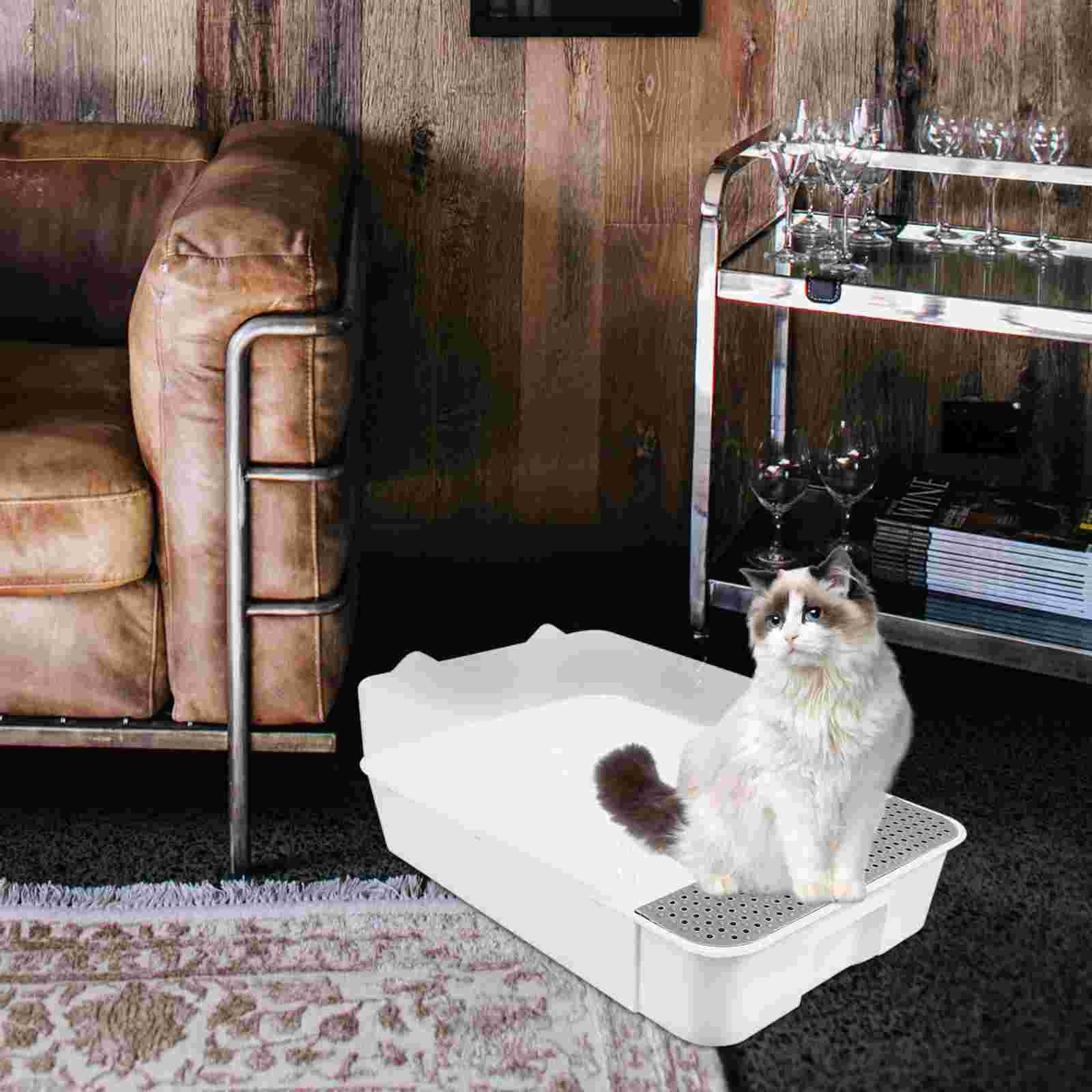Cat Litter Box Semi-enclosed Cat Toilet Splash-proof Toilet Litter Tray Box