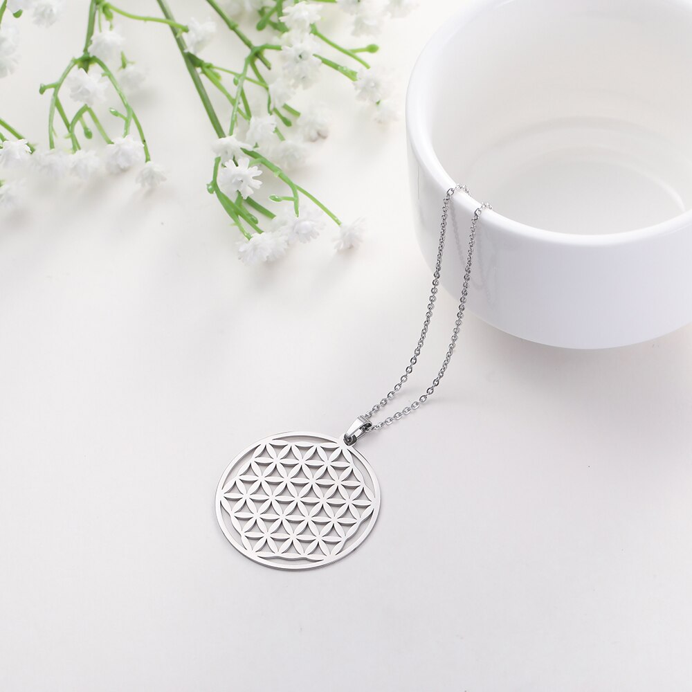 Bloem Van Het Leven Rvs Ketting En 60Cm Ketting