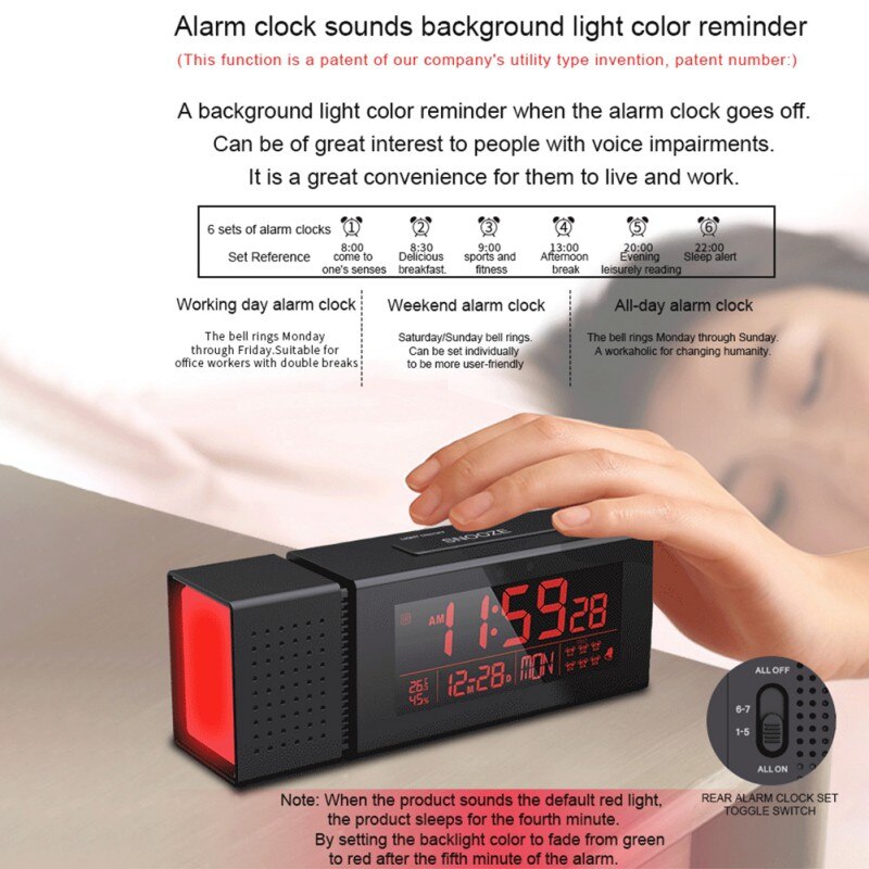 ♕s.Digital & Analog-Digital Clocks Function Color Alarm Digital Alarm Clock