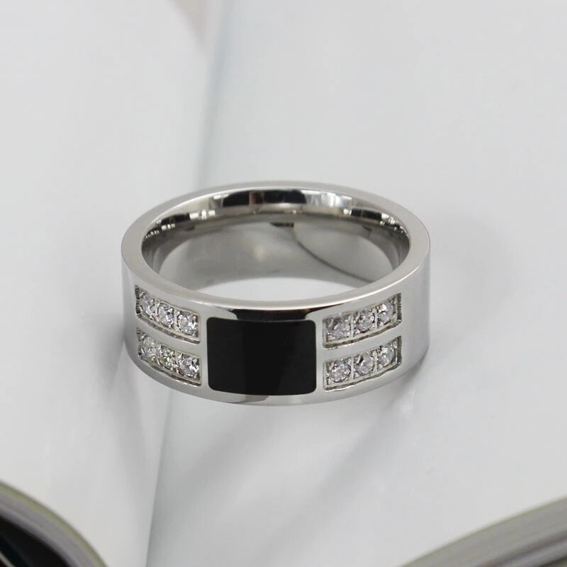 Klassische Schmuck Ringe Für Männer Legierung Zirkonia Ringe kubisch Einfache Hochzeit Engagement Bands Weihnachten