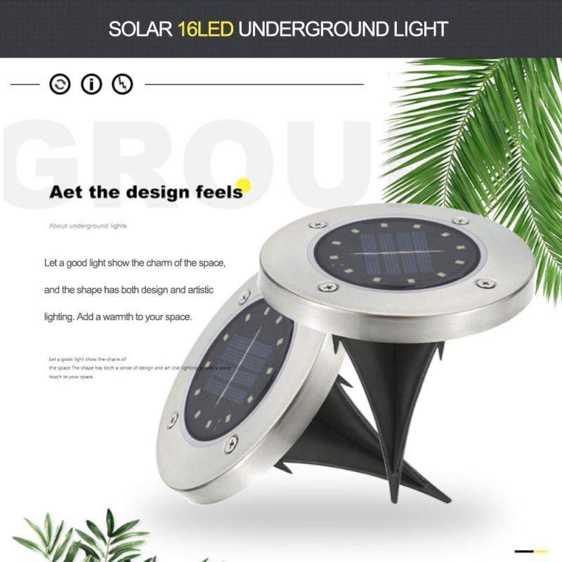 Luz Solar de jardín enterrada, lámpara de calle exterior de gran brillo de luz LED para jardín con carcasa de acero inoxidable, lámpara de jardín IP65 impermeable