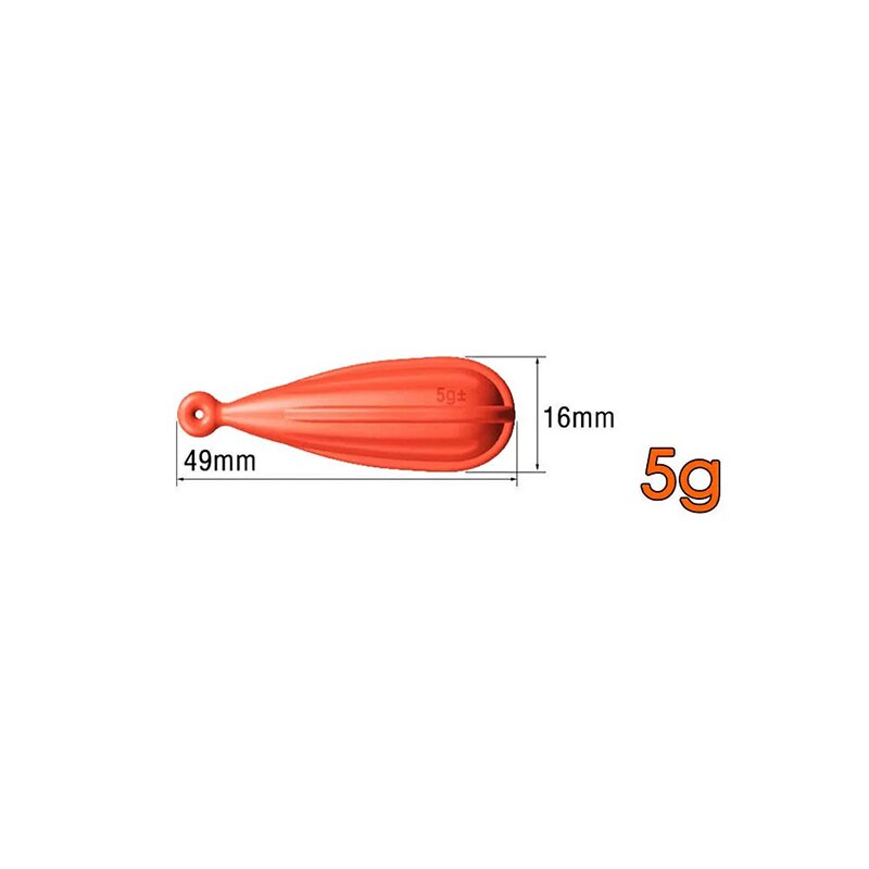 Bouchon de pratique de pêche, en caoutchouc, adapté aux enfants, 6 tailles: ORANGE5G