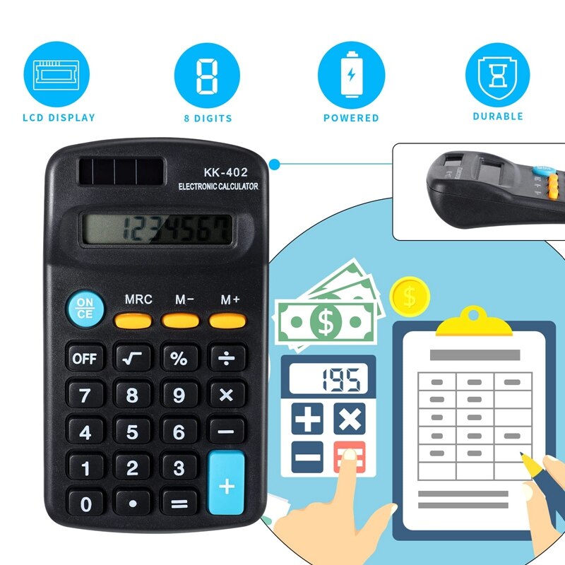 Pocket Size Mini Calculators Handheld Angled 8-Digit Display Calculator Small Accounting Desktop Calculator for Office