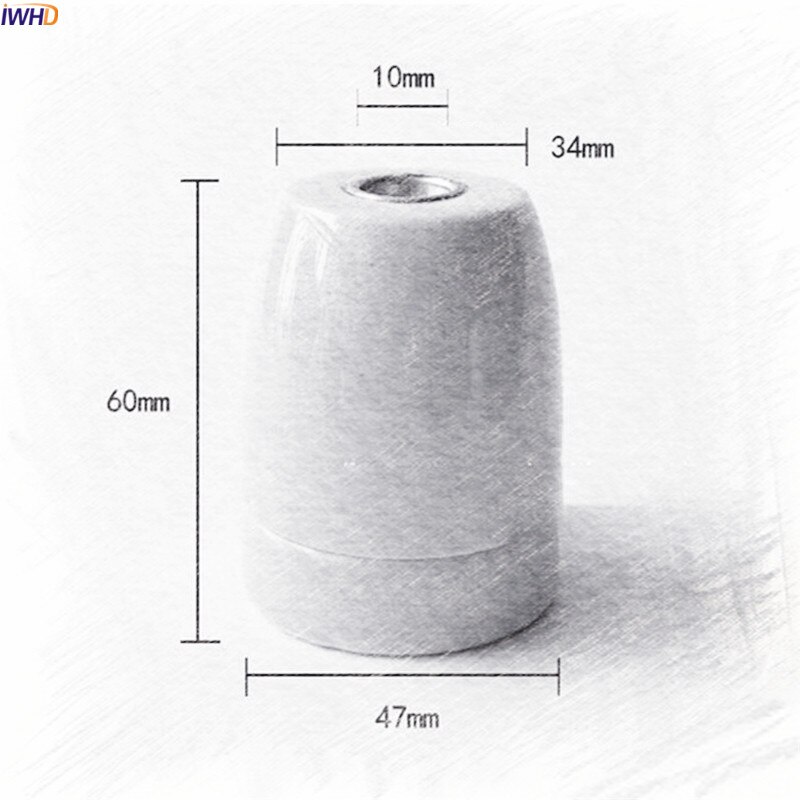 Iwhd cerâmica e26/e27 suporte da lâmpada base soquete industrial retro vintage edison soquete e27 soquete suporte da lâmpada ce ul