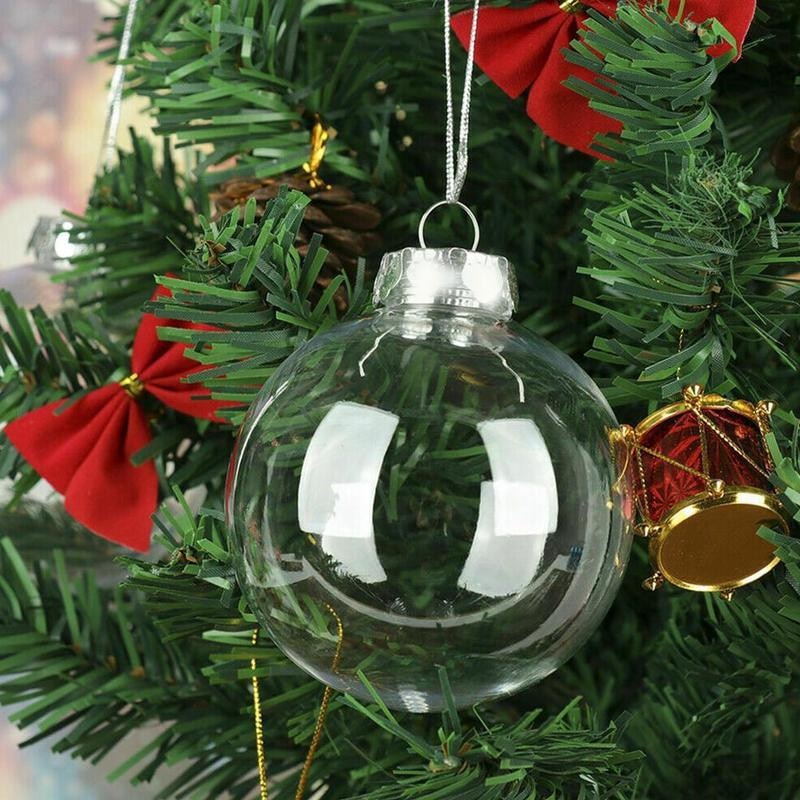 1pcs Transparent Plastic Ball Scene Decoration Diy Paintable Shatterproof Christmas Bauble/ball Decoration Disc Ornament