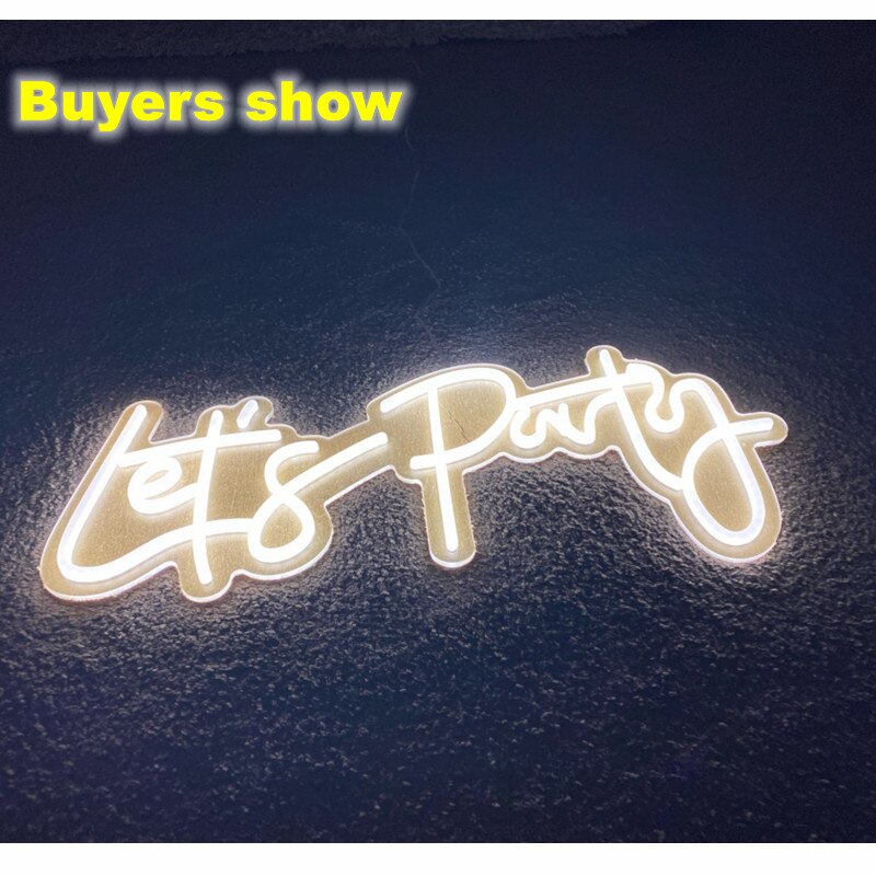 LED Neon Light Sign Lets Party Light Signs For Birthday Single Cocktail Dance Party Wall Decoration 23X10in Custom Made