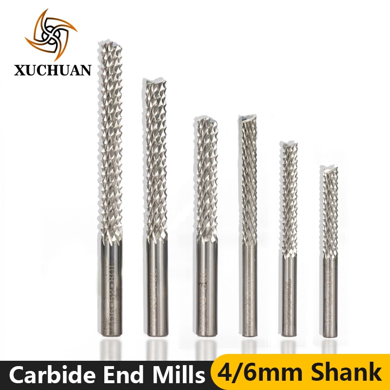 1pc 4/6mm CNC Router Bit For Engraving Machine Corn Milling Cutter Tungsten Carbide PCB End Mill