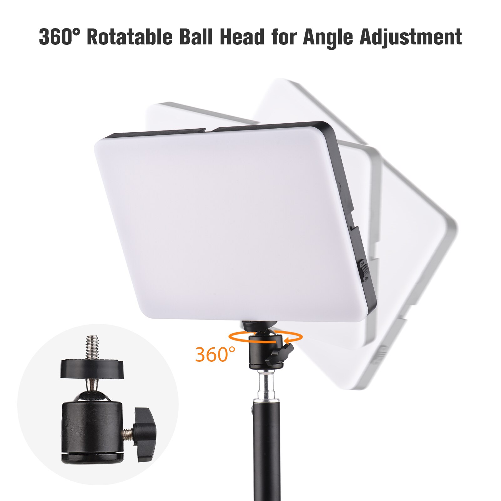 38W Studio Video Light 3200-5500K CRI 95 Photography Lamp Dimmable with C-Clamp Stand Remote Control for Gaming Video Recording