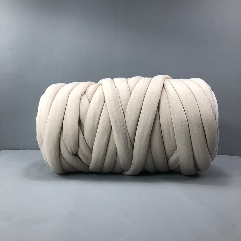 250g Chunky Yarn Cotton DIY Hand Knitting Crochet Roving Spinning Blanket Wool Thread Carpet Hat Home Textile Supply Needlework: 250G-Beige