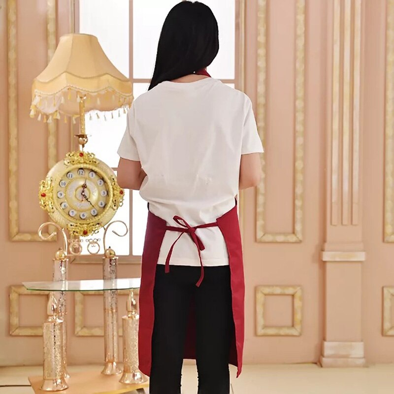 hanging neck overalls Cooking Kitchen Apron For Woman Men Chef Waiter Cafe Shop BBQ Hairdresser Multi-functional Aprons