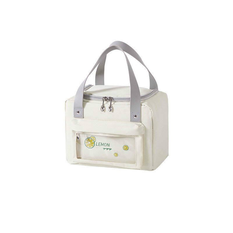 Comida Japonesa de bolsa de tela Oxford bolsa de aislamiento almuerzo bolsa con arroz pícnic al aire libre bolsa de hielo bolso bolsas de Almuerzo: Beige