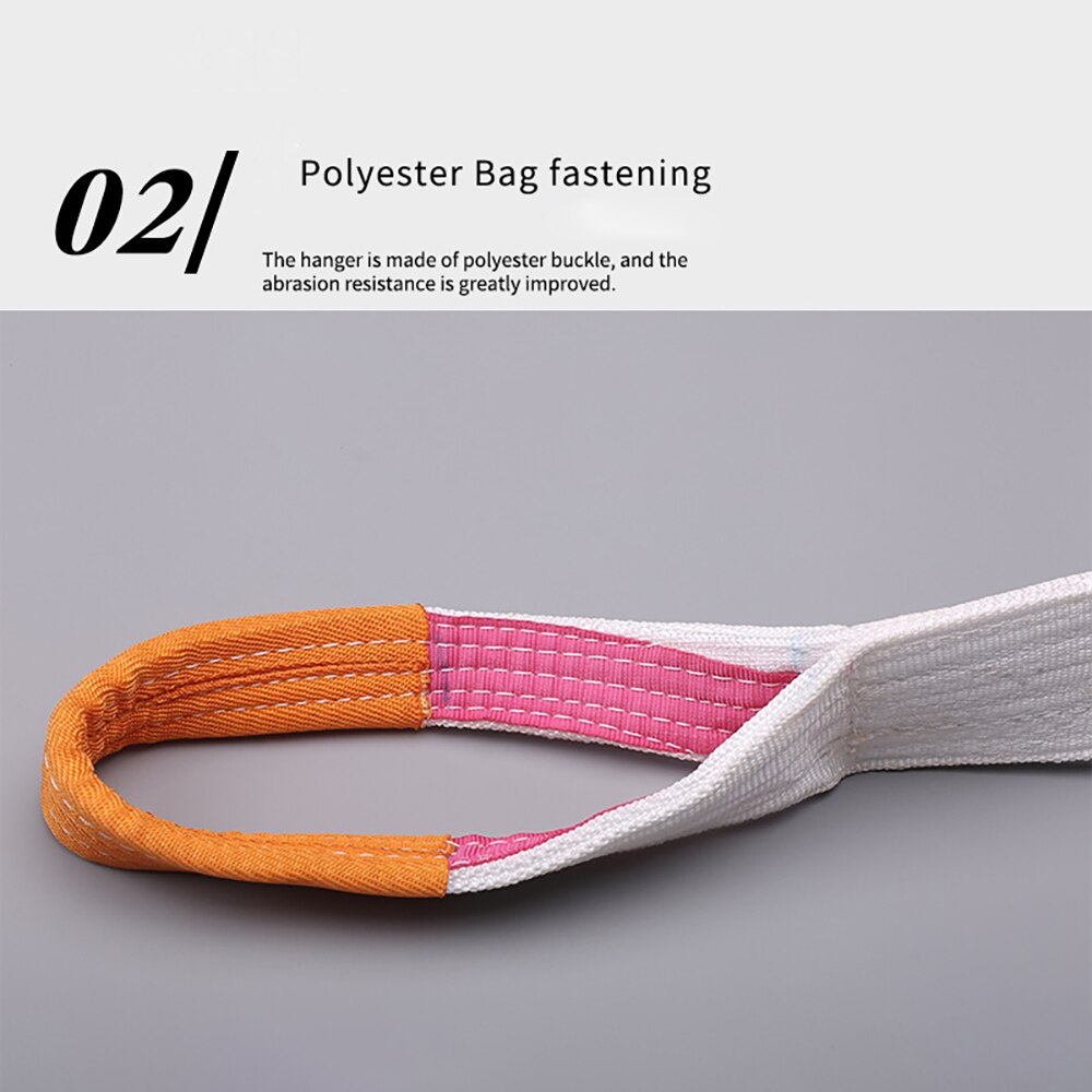 3T White Flat Lifting Webbing Sling Industrial High Strength Cargo Hoisting Belt Webbing Tape Belt Sling Fabric Strap