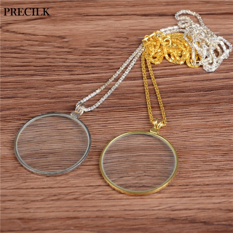 5X Magnification Portable Metal Hanging Chain Necklace Magnifiers Loupe Mirror Magnifying Glasses Reading Phone Screen Book