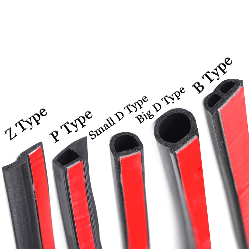 3 meter DIY B D Z P Type Geluidsisolatie Auto Deur Afdichting Strip Stickers Anti-Dust Geluiddichte Afdichting auto Interieur Accessoires