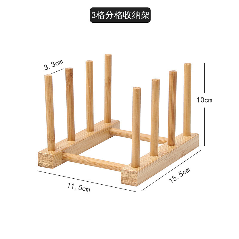 Kitchen Dish Drain Rack Wooden Display Stand Drainer Holder Drying Bowl Holder Simple Pot Lid Shelf Dinnerware Storage Organizer: Blue