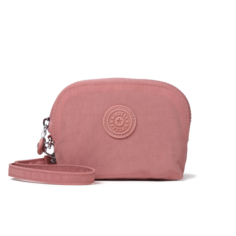 Mindesa portable nylon joker best small handbag ID case wallet coin purses waterproof: Pink