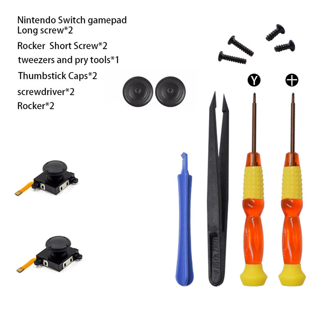 3D Analog Joystick Thumb Stick For Nintend Switch Joy Con Controller Sensor Replacements Parts Accessorie Module Repair Kit Tool: 12 in 1 oem