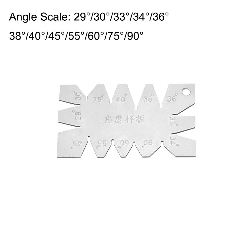 Uxcell Rvs Center Metalen Liniaal Metric Lassen Gauge Hoek Graden Template Inch Schroefdraad Pitch Gauge Meten La