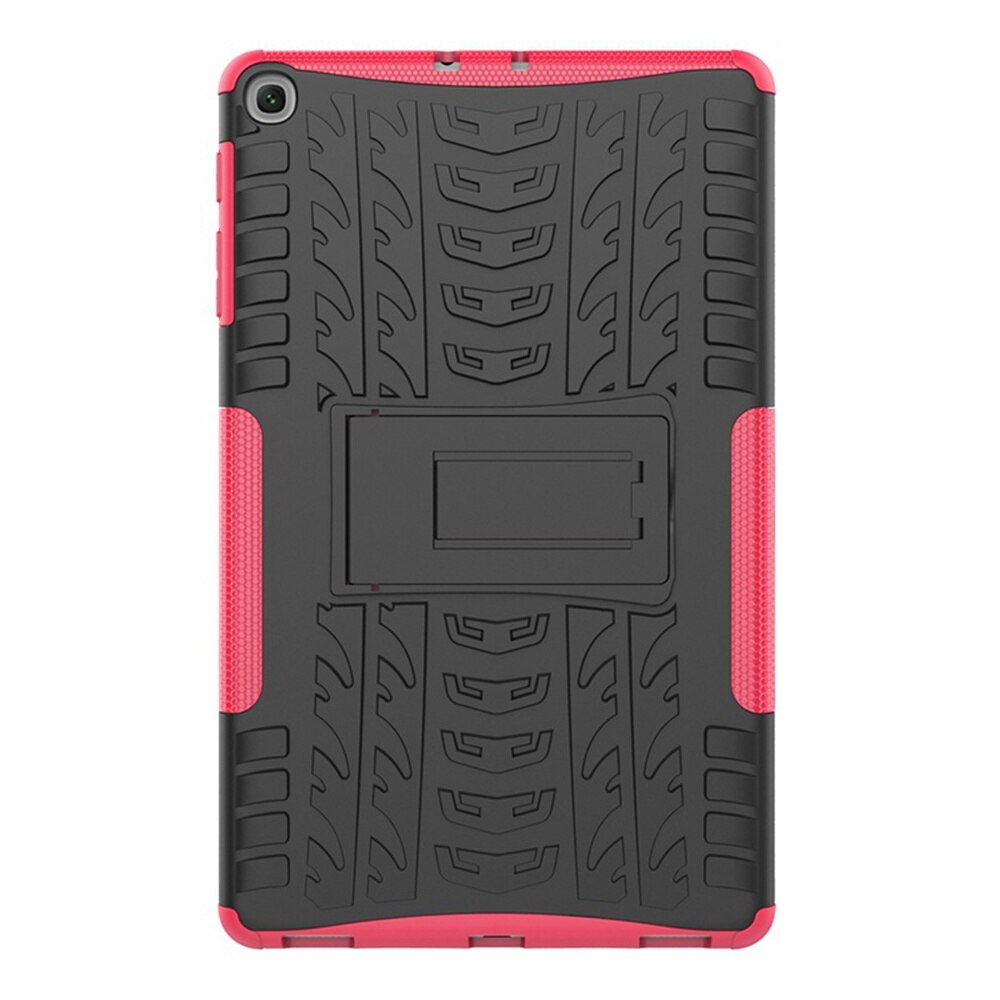 Funda Armor para Samsung T510 Tab A , funda de SM-T515 de 10,1 pulgadas para galaxy sm-T510, Tablet de TPU + PC, funda con soporte: rose red