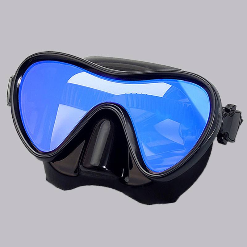 JUNHAIINS Professioneel siliconen duikmasker Ademhalingsbuis Anti-condens Gehard glas Zwemmen Snorke Set voor watersport: violet