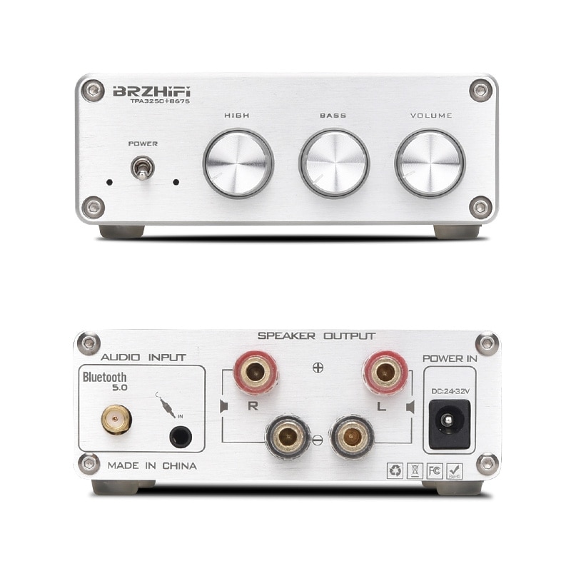 BRZHIFI High Fidelity TPA3250 Fever Amplifier 260W High and Bass Adjustment 8675 Bluetooth 5.0aptx-hd