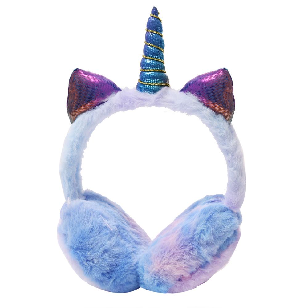 Zima pluszowy jednorożec nauszniki luksusowe merynos ochrona słuchu dla unde tęcza ocieplacze pałąk odkryty nakrycia głowy nauszniki SF83S