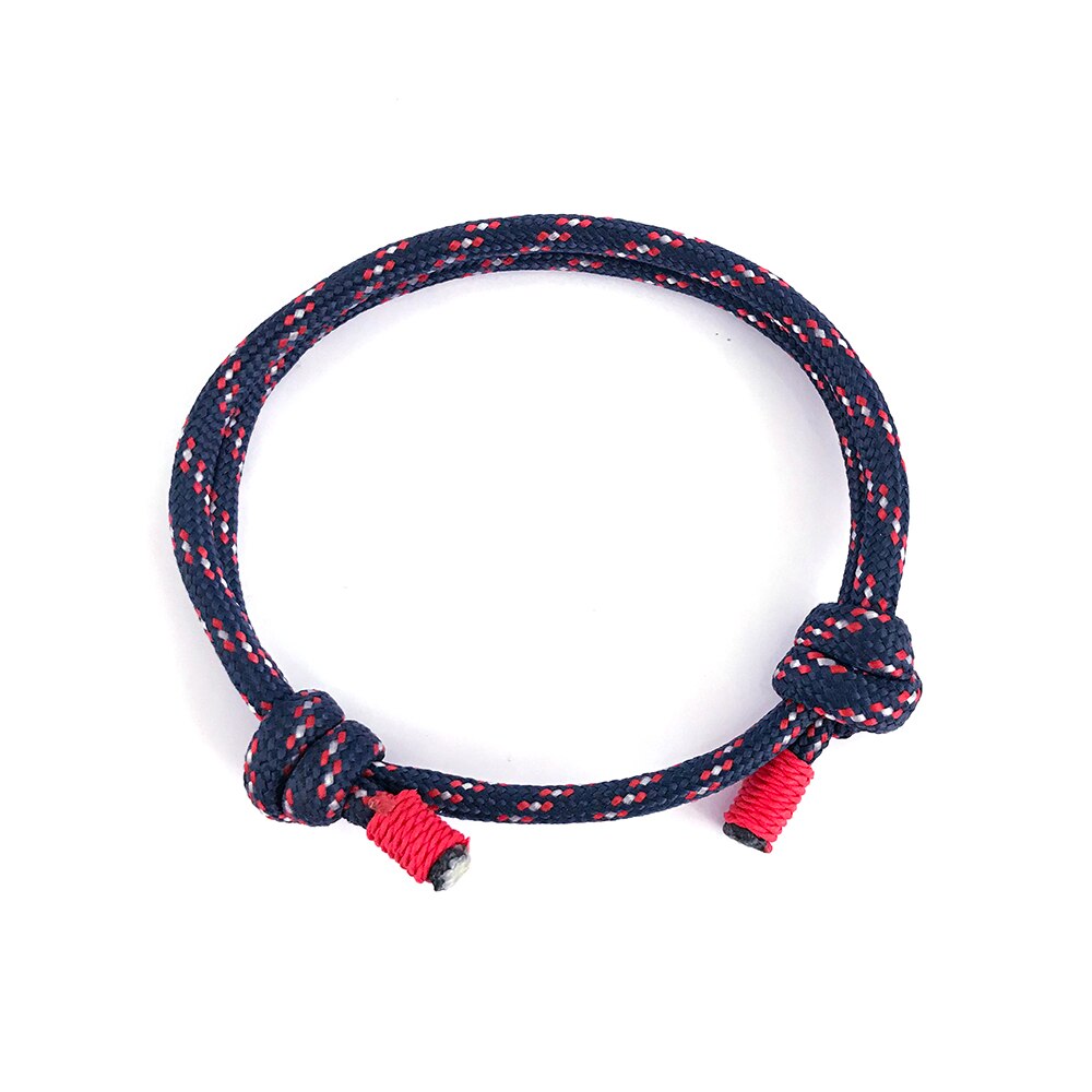Pulsera ajustable de paracaídas de supervivencia para hombre y mujer, cuerda trenzada de emergencia para deportes al aire libre, de joyería, 1 Uds., 550: Colorful Navy Blue