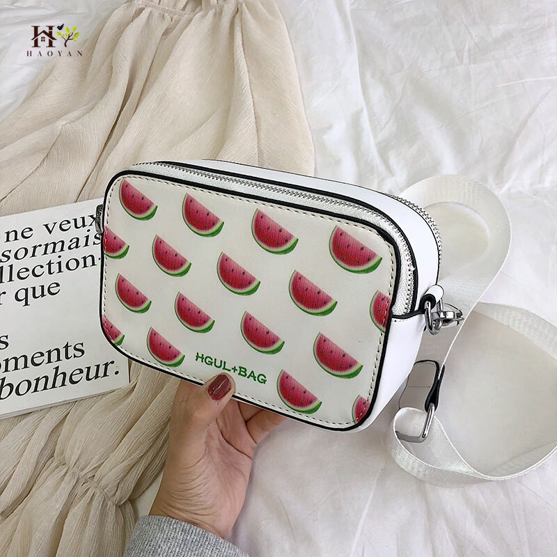 Fruitprint dames handtas kleine vierkante tas handtas model schoudertas meisjes messenger bag messenger bag