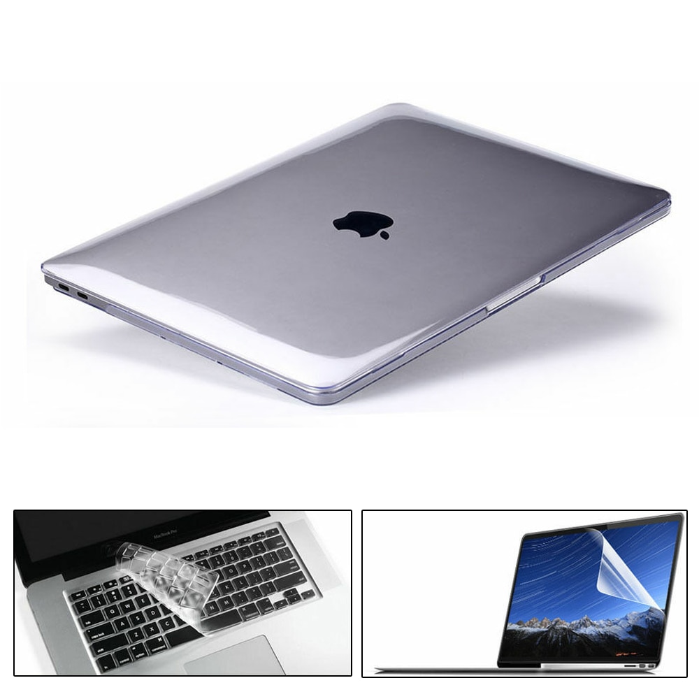 KK & LL Für Apple MacBook Air Pro Retina 11 12 13 15-Kristall Hard Shell Laptop Protector fall + tastatur Abdeckung + Screen Protector