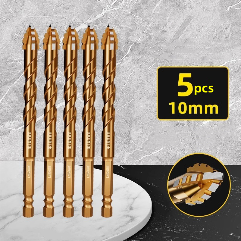 Upgraded Four-edged Sawtooth Drill Bit For Tile Drilling And Concrete Special Electric Drill Ultra-high Hardness Drill Bit: green