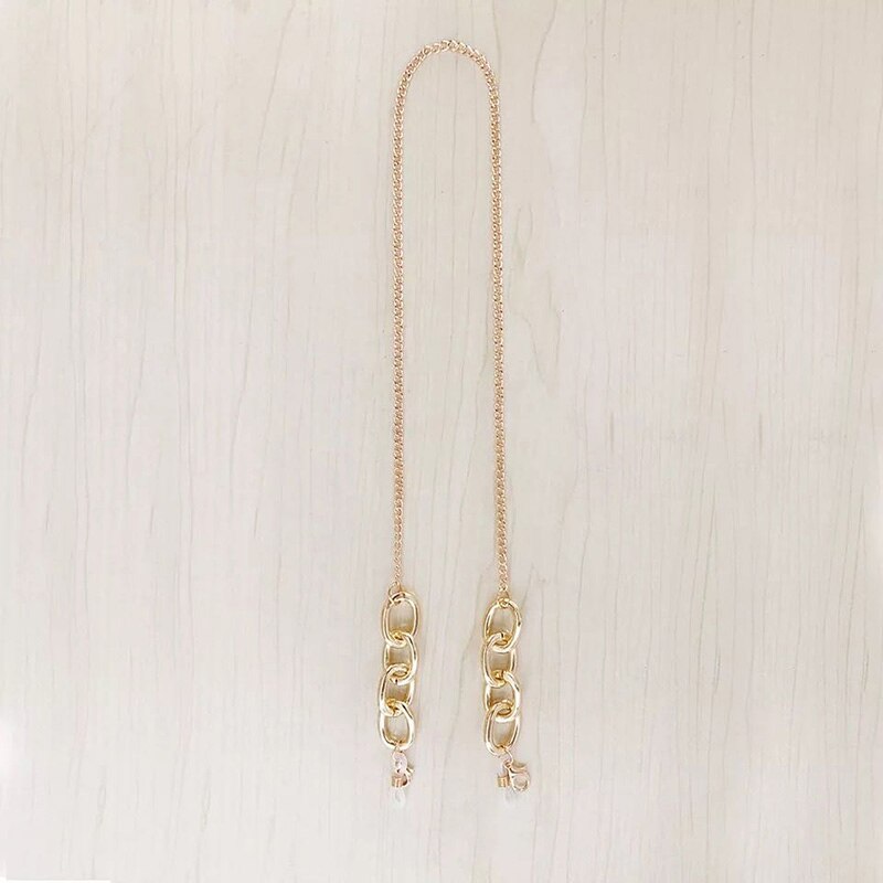 Reading Glasses Face mask Chain For Women metal Imitation pearls Non-slip Sunglasses Cords Casual Eyeglass Chain For Men: C15