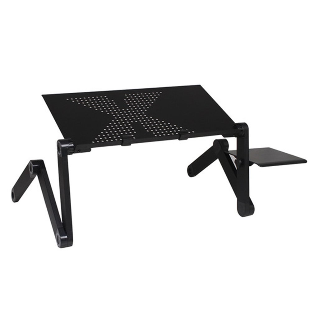 Bærbart justerbart bærbar bord til sammenklappelig bærbar skrivebordscomputer mesa para bærbar fodbakke til sovesofa sort: Skrivebord mus bord fan