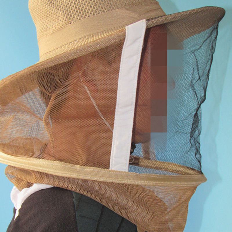 Natural Denim Mesh Beekeeping Beekeepers Hat Veil Protective Face Mask for Bee Protection During Beehive