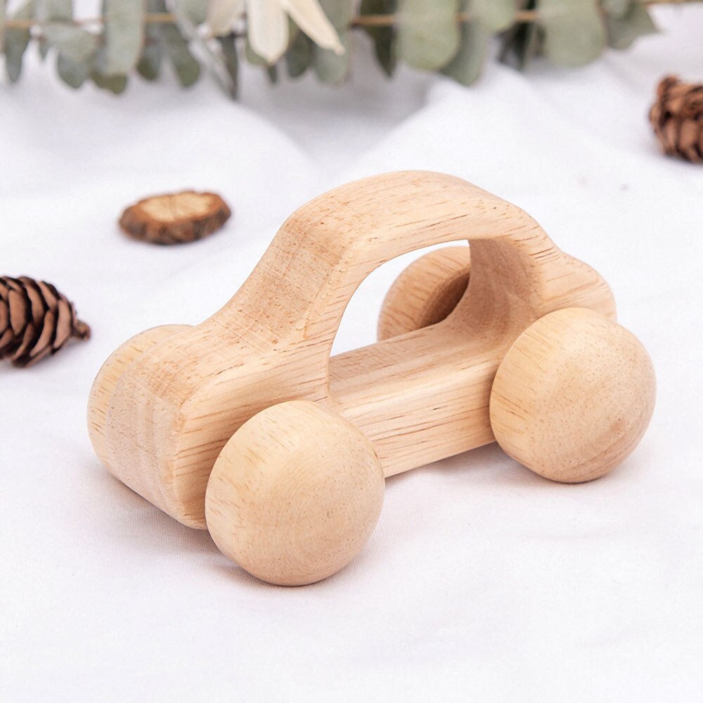 1Pc Peuter Baby Houten Kar Bijtring Inertie Trolley Auto Baby Grijpen Spier Meting Training Handgemaakte Houten Baby Speelgoed: G