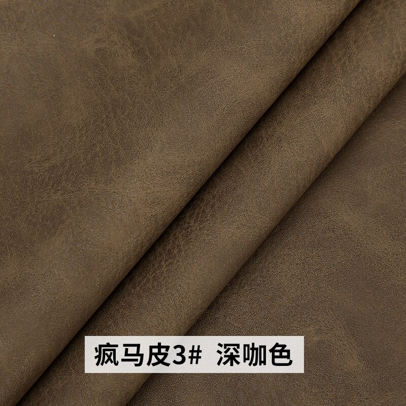 20x30cm PU Crazy Horse synthetic leather Fabric , Faux Leather Fabric for Sewing, PU artificial leather for DIY bag material: 3 dark coffee