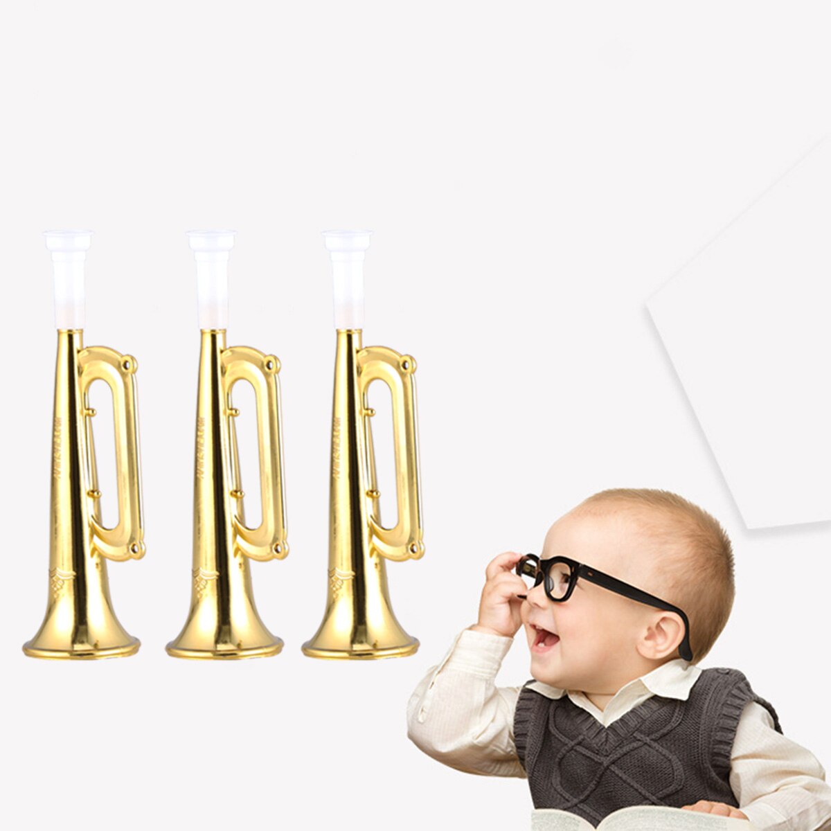 14pcs Plastic Trumpet Toys Musical Sounding Toys Cheering Props Party Favors Educational Supplies
