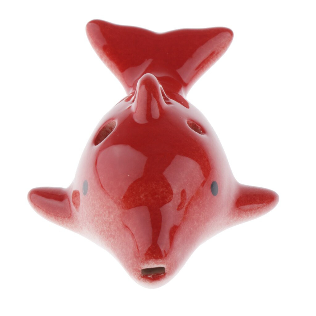Juego de 6 agujeros con forma de delfín para niños, Musical artesanal, Alto Ocarina, para principiantes: Red